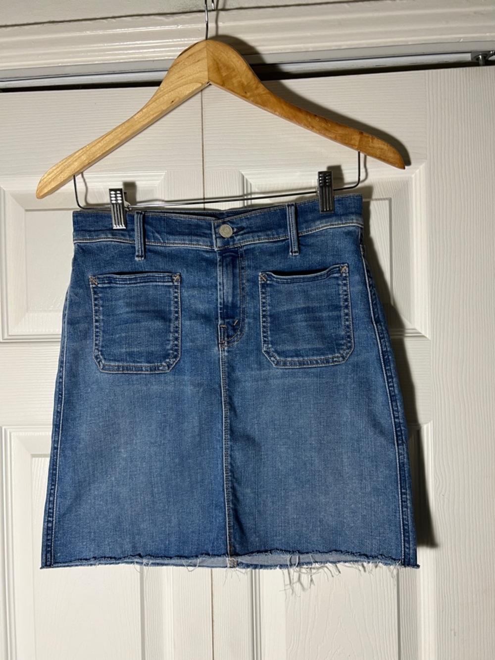 MOTHER Jeans Patchie Fray Mini Skirt Women’s 26